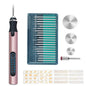 SNJ-3681 Mini Engraving Pen Wireless Polishing Electric Grinder, Style:, Roae Gold+Grinding Head, Silver+Grinding Head, Rose Gold+Grinding Head+Cutting Blade+Carving Stencil, Silver+Grinding Head+Cutting Blade+Carving Stencil