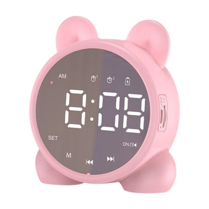P1 Mini Card Mirror Clock Wireless Bluetooth Speaker with FM Radio