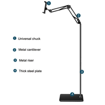 155cm Mobile Phone Tablet Live Broadcast Bedside Lifting Bracket, 155cm Telescopic Floor Model (Black), 155cm Cantilever Floor Stand (Black), 155cm Telescopic Floor Stand (White), 155cm Cantilever Floor Stand (White)