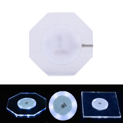 USB Charging LED Light Up Acrylic Coaster Transparent Crystal Base, 100x10mm Round, 100x10mm Octagonal, 100x10mm Square