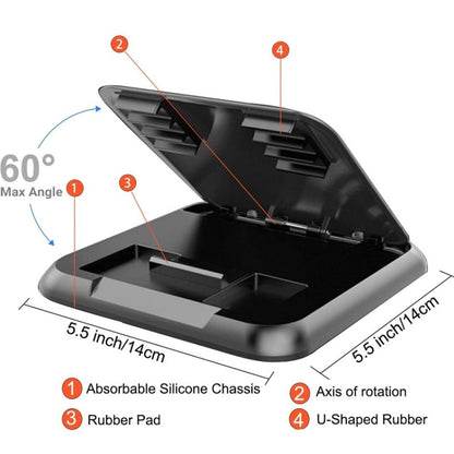Car Mobile Phone Holder Carbon Fiber Pattern Silicone Dashboard Holder