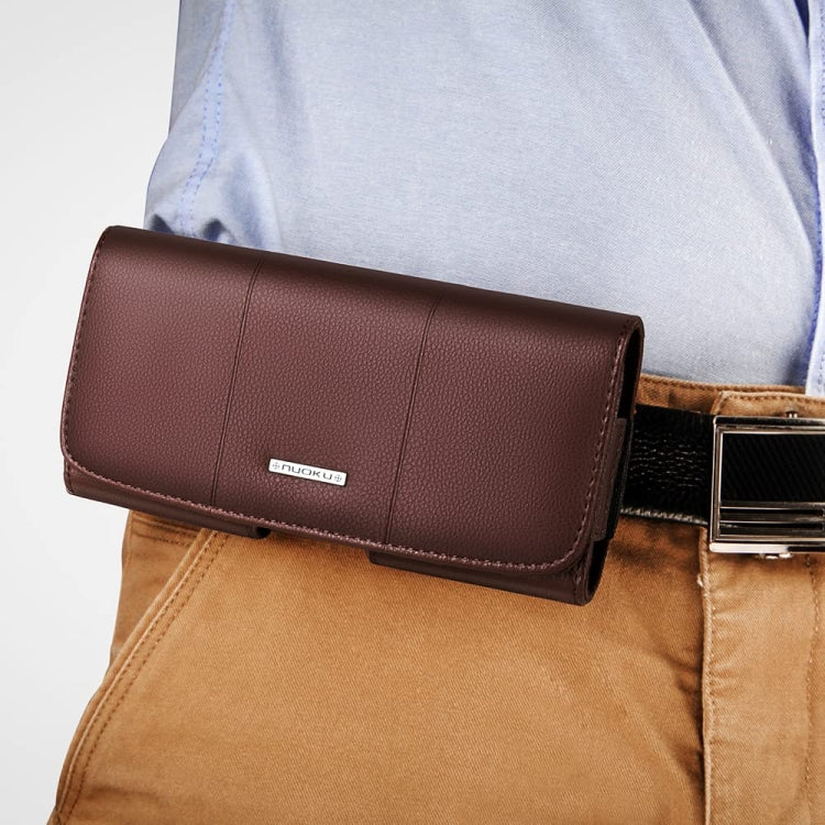 Nuoku Magnetic Flaps Leather Belt Case For Smart Phones