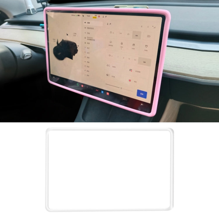 For Tesla Model3/Y Screen Bumper Protective Cover Silicone Frame, For Tesla Model3/Y Black, For Tesla Model3/Y Pink, For Tesla Model3/Y White, For Tesla Model3/Y Gray