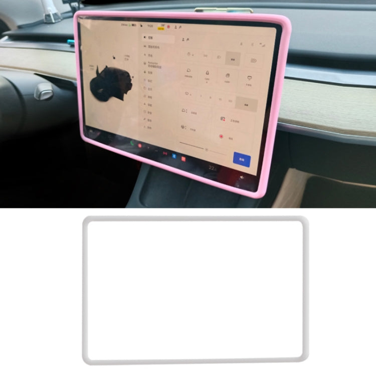 For Tesla Model3/Y Screen Bumper Protective Cover Silicone Frame, For Tesla Model3/Y Black, For Tesla Model3/Y Pink, For Tesla Model3/Y White, For Tesla Model3/Y Gray