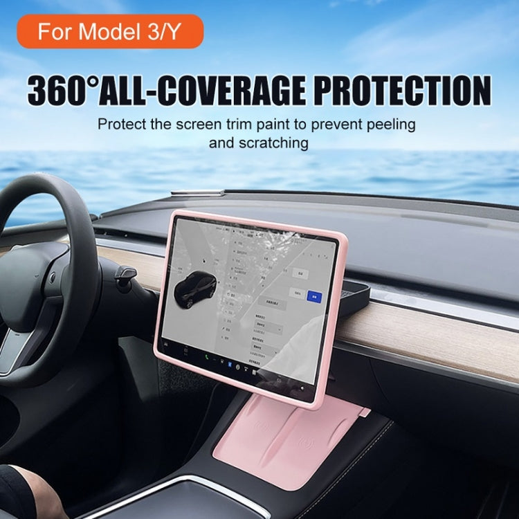 For Tesla Model3/Y Screen Bumper Protective Cover Silicone Frame, For Tesla Model3/Y Black, For Tesla Model3/Y Pink, For Tesla Model3/Y White, For Tesla Model3/Y Gray