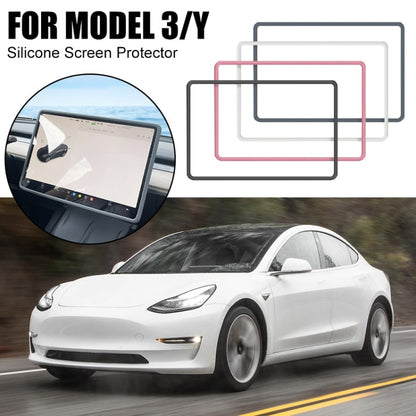 For Tesla Model3/Y Screen Bumper Protective Cover Silicone Frame, For Tesla Model3/Y Black, For Tesla Model3/Y Pink, For Tesla Model3/Y White, For Tesla Model3/Y Gray