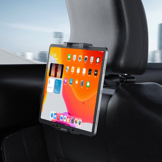 Car Rear Seat Folding Stretchable Headrest Tablet Bracket, Metal Clamp Arm