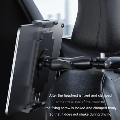 Car Rear Seat Folding Stretchable Headrest Tablet Bracket, Metal Clamp Arm