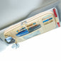 Car Driver License Storage Bag Sun Visor Sunglasses Card Holder, Beige, Black