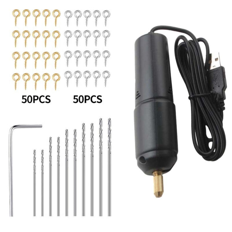 USB Interface 360 Mini Electric Drill Manual Glue Drilling Electric Drill, Bare Metal, Drill+4pcs Wrench, Drill+10pcs Wrench, Drill+4pcs Wrench+100pcs Nails, Drill+4pcs Wrench+100pcs Nails+Clamp Bed+20pcs Key Ring