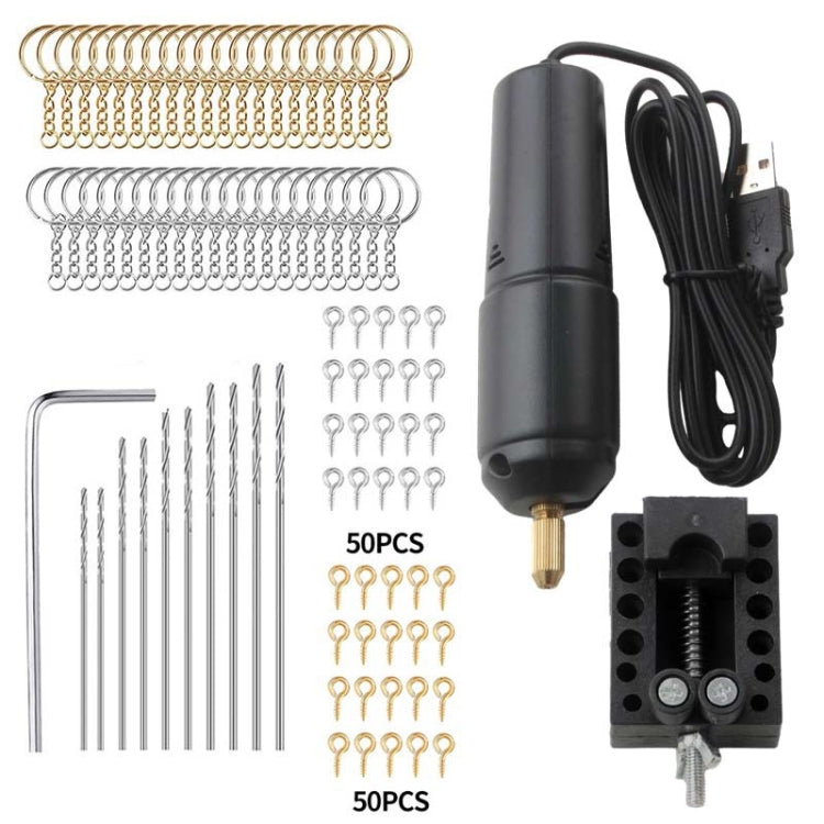 USB Interface 360 Mini Electric Drill Manual Glue Drilling Electric Drill, Bare Metal, Drill+4pcs Wrench, Drill+10pcs Wrench, Drill+4pcs Wrench+100pcs Nails, Drill+4pcs Wrench+100pcs Nails+Clamp Bed+20pcs Key Ring