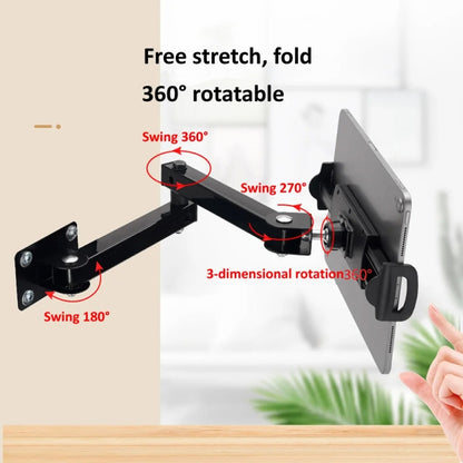Wall Mount Tablet Cell Phone Stand Long Arm Stretchable Holder for 4-13 Inch Devices
