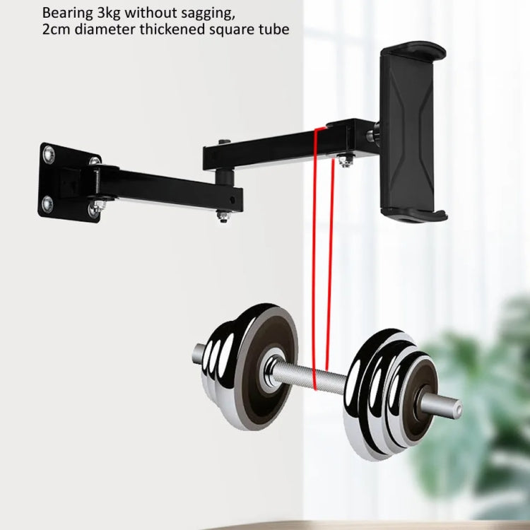 Wall Mount Tablet Cell Phone Stand Long Arm Stretchable Holder for 4-13 Inch Devices