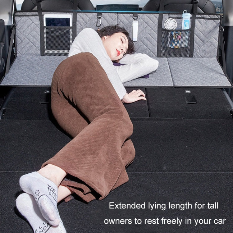 Car Camping Bed Folding Board SUV Rear Row Extension Board For Tesla, Gray, Black, Gray Embossed, Black Embossed