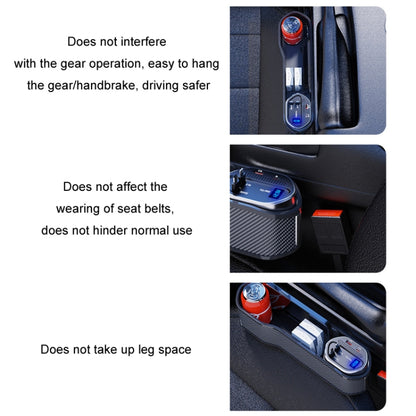 Digital Display Multifunctional Super Fast Charging Car Seat Gap Storage Box, Without Wireless Charging, With Wireless Charging