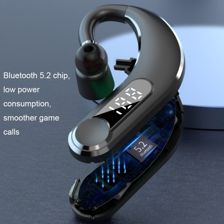 Ear-Mounted Waterproof Sports Smart Noise Reduction Bluetooth Earphones With LED Battery Display