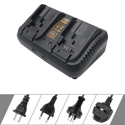 DCB102 For DeWalt 10.8V-20V Lithium Battery Dual Charger, US, EU, UK, AU