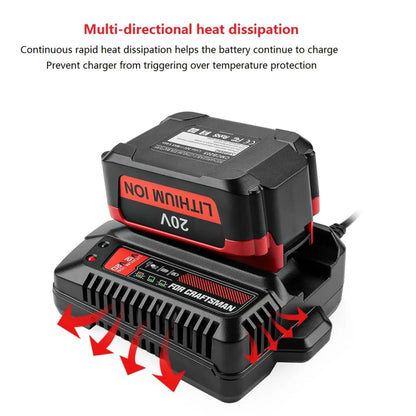For Craftsman CMCB202 / CMCB204 / CMCB209 Electric Tool 20V Lithium Battery Charger, US, EU, UK, AU