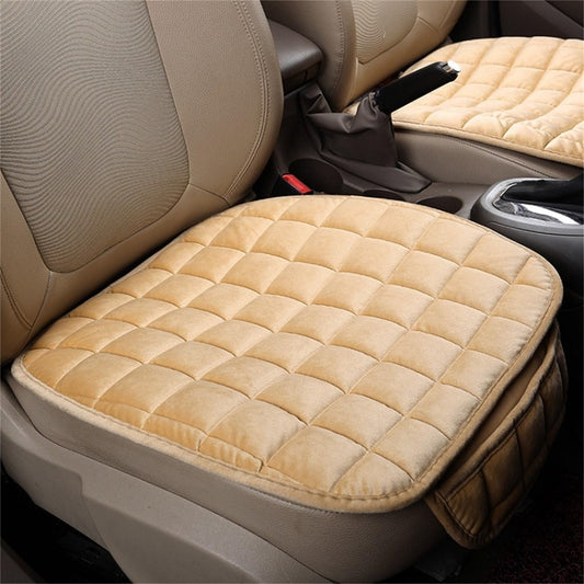 Car Winter Backless Plush Non-slip Non-binding Seat Cushion, Front Row Beige, Front Row Red, Front Row Black, Front Row Coffee