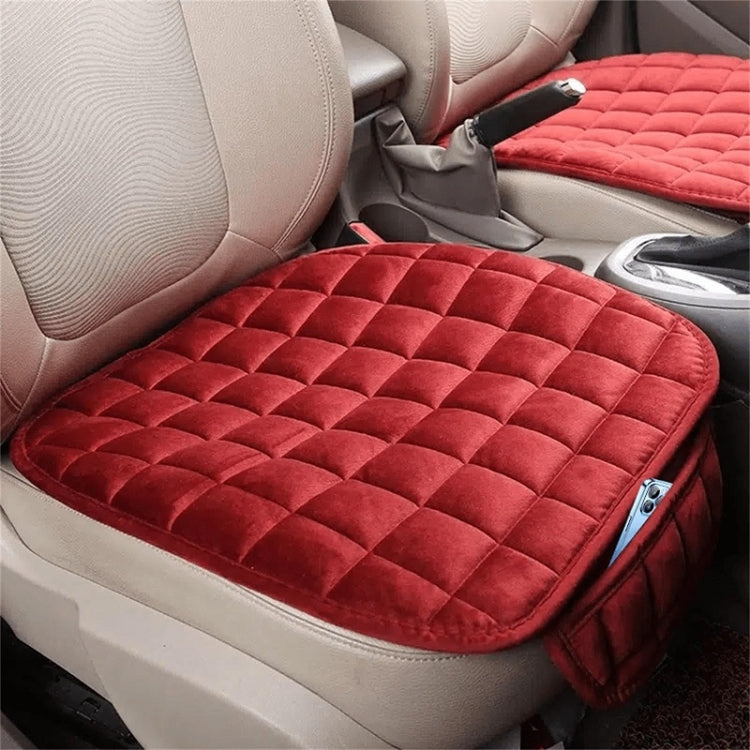 Car Winter Backless Plush Non-slip Non-binding Seat Cushion, Front Row Beige, Front Row Red, Front Row Black, Front Row Coffee