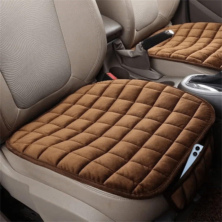 Car Winter Backless Plush Non-slip Non-binding Seat Cushion, Front Row Beige, Front Row Red, Front Row Black, Front Row Coffee