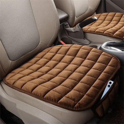 Car Winter Backless Plush Non-slip Non-binding Seat Cushion, Front Row Beige, Front Row Red, Front Row Black, Front Row Coffee
