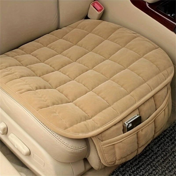 Car Winter Backless Plush Non-slip Non-binding Seat Cushion, Front Row Beige, Front Row Red, Front Row Black, Front Row Coffee