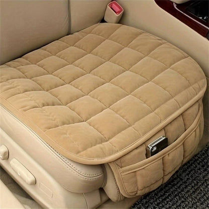 Car Winter Backless Plush Non-slip Non-binding Seat Cushion, Front Row Beige, Front Row Red, Front Row Black, Front Row Coffee