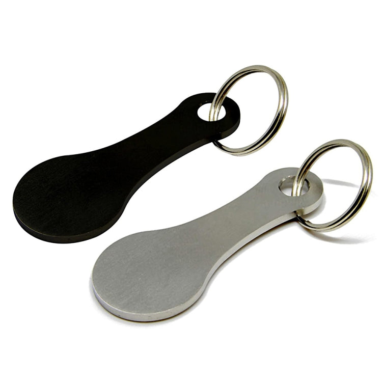 Metal Key Ring Shopping Trolley Tokens Removable Shopping Trolley Keys, Silver, Black