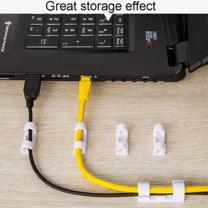 20pcs /Set Medium Self-Adhesive Cable Organizer Clip Network Cord Fixed Storage Clamp