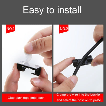 20pcs /Set Medium Self-Adhesive Cable Organizer Clip Network Cord Fixed Storage Clamp