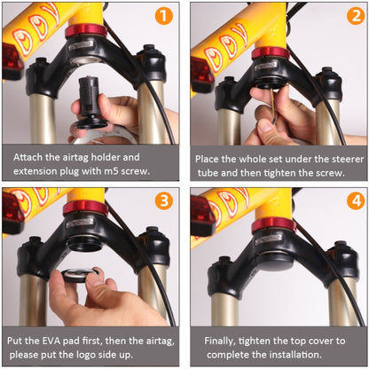 For Airtag Bike Hidden Mount Bicycle Front Fork Down Tube Anti-theft GPS Holder