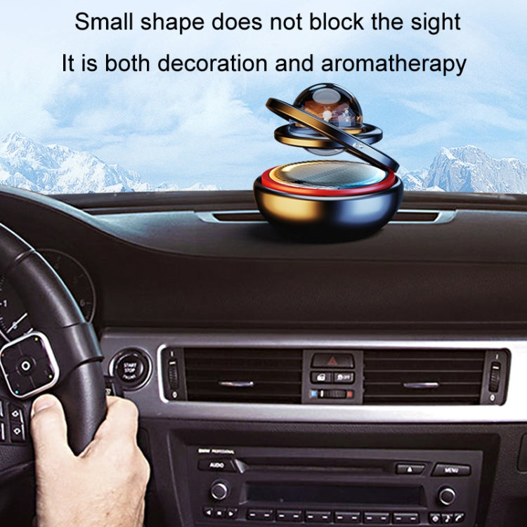 Interstellar Vast Solar Rotating Car Aromatherapy Ornaments, Black, Red, Gold, Silver