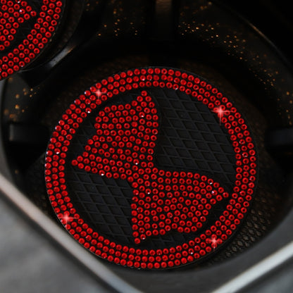 Car Multifunctional Anti-slip Coaster with Diamond Bow Crystal