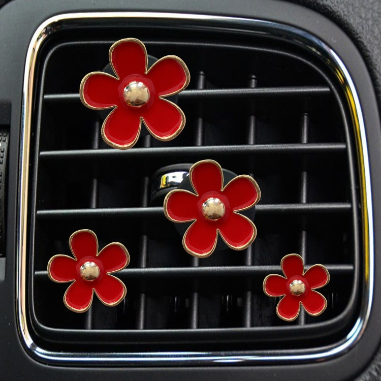 4pcs/set Small Chrysanthemum Perfume Alloy Jewelry Car Air Outlet Decoration Clip
