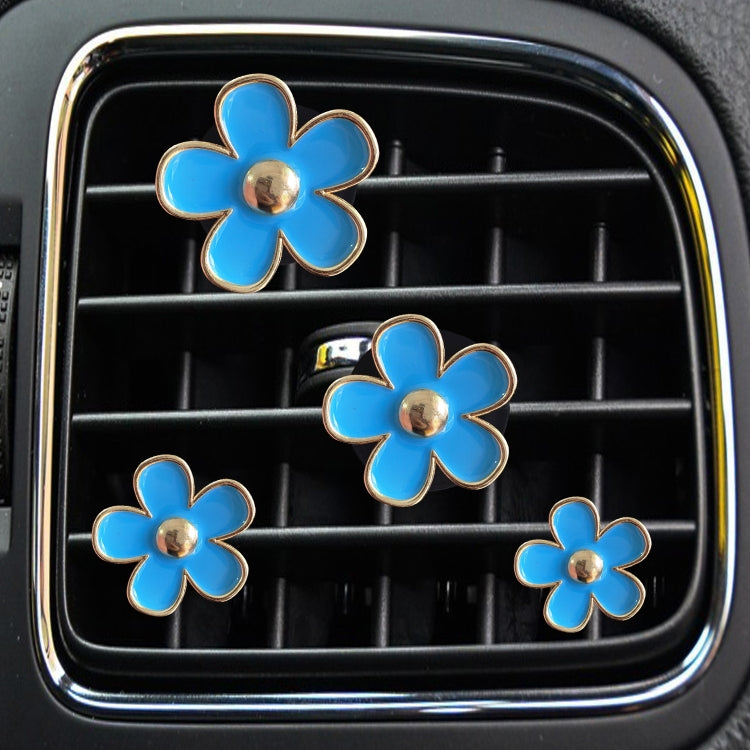 4pcs/set Small Chrysanthemum Perfume Alloy Jewelry Car Air Outlet Decoration Clip