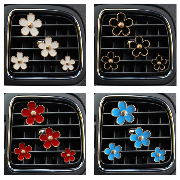 4pcs/set Small Chrysanthemum Perfume Alloy Jewelry Car Air Outlet Decoration Clip