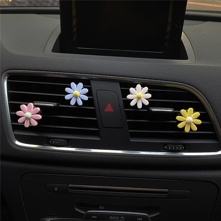 Colorful Daisy Car Decorative Air Vent Aromatherapy Clip, Blue