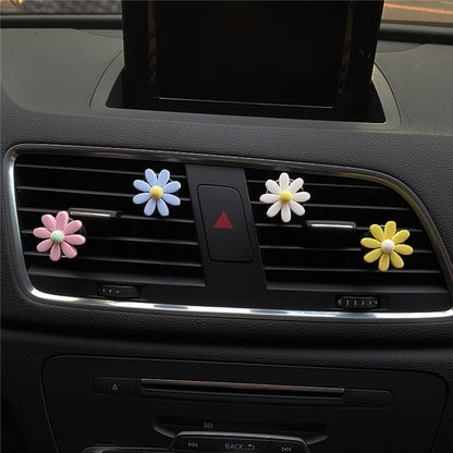 Colorful Daisy Car Decorative Air Vent Aromatherapy Clip, Blue
