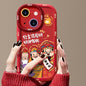 Puffy Phone Case Princess Please Fortune God Of Wealth Drop-Proof Phone Case