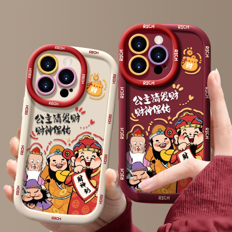 Puffy Phone Case Princess Please Fortune God Of Wealth Drop-Proof Phone Case