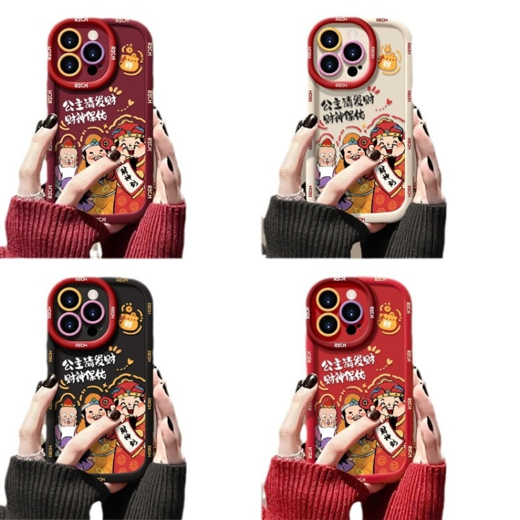 Puffy Phone Case Princess Please Fortune God Of Wealth Drop-Proof Phone Case