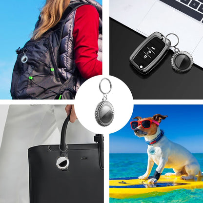 For Airtag IP68 Waterproof Full Cover PC Case With Key Ring