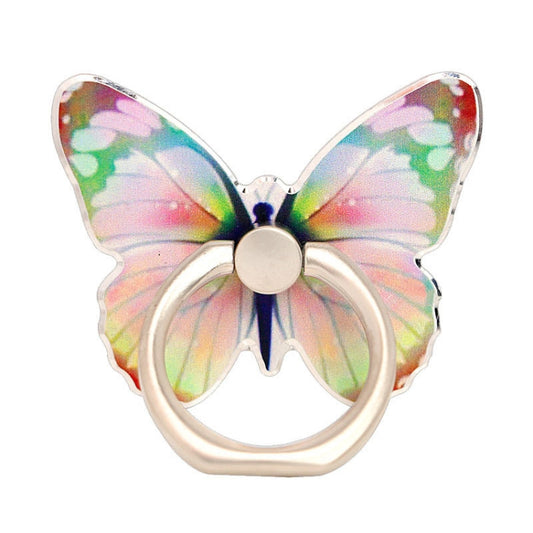 Cute Cartoon Butterfly Multifunctional Finger Ring Cell Phone Holder 360 Degree Rotating Universal Phone Ring Stand