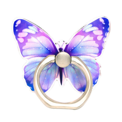 Cute Cartoon Butterfly Multifunctional Finger Ring Cell Phone Holder 360 Degree Rotating Universal Phone Ring Stand