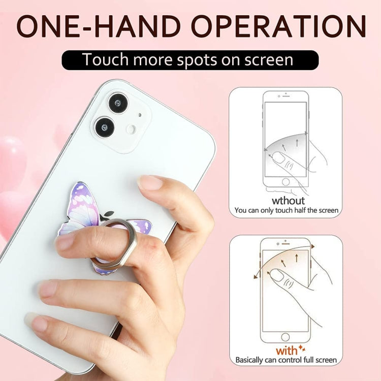 Cute Cartoon Butterfly Multifunctional Finger Ring Cell Phone Holder 360 Degree Rotating Universal Phone Ring Stand