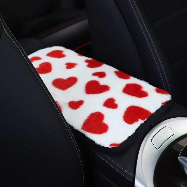 Plush Heart Pattern Car Center Console Cover Mat