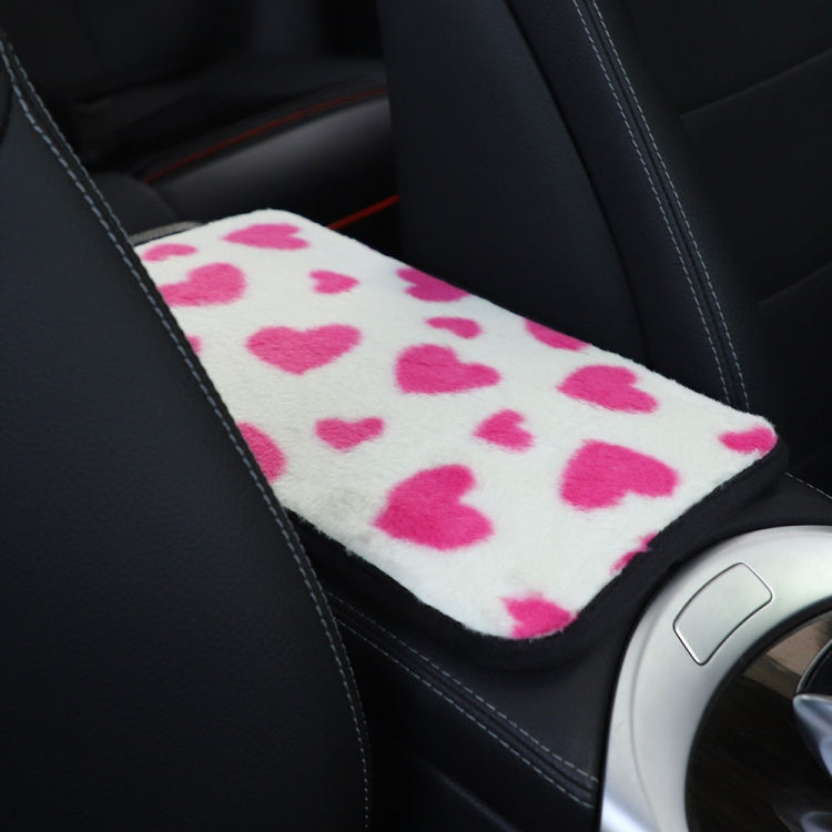 Plush Heart Pattern Car Center Console Cover Mat
