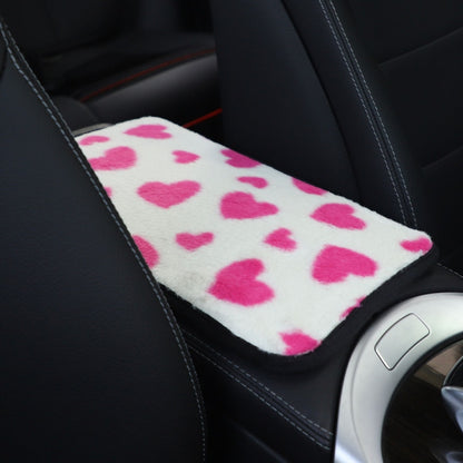 Plush Heart Pattern Car Center Console Cover Mat