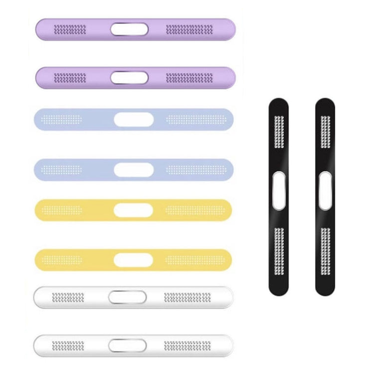 2pcs /Set For IPhone 12 / 13 / 14 / 15 Series Speaker Plating Metal Dust-Proof Mesh Charging Port Protective Film Dust Sticker